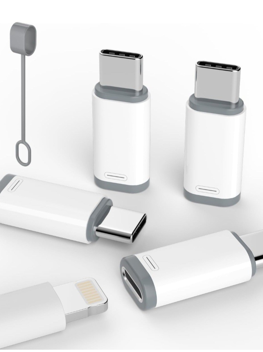 Universal USB-C to Lightning Adapter (White/Grey)